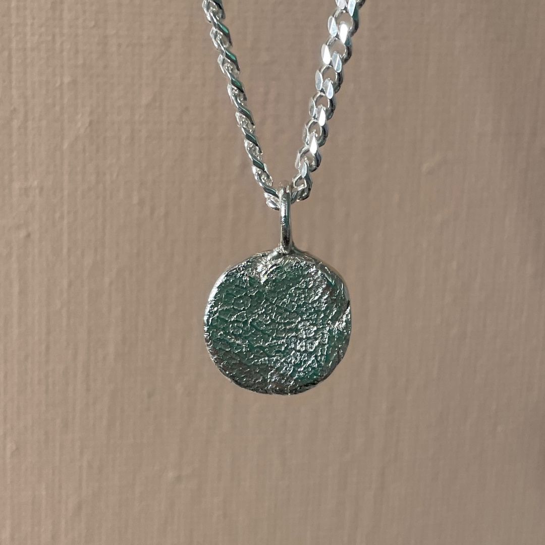 dog nose or paw print necklace in sterling silver or solid gold