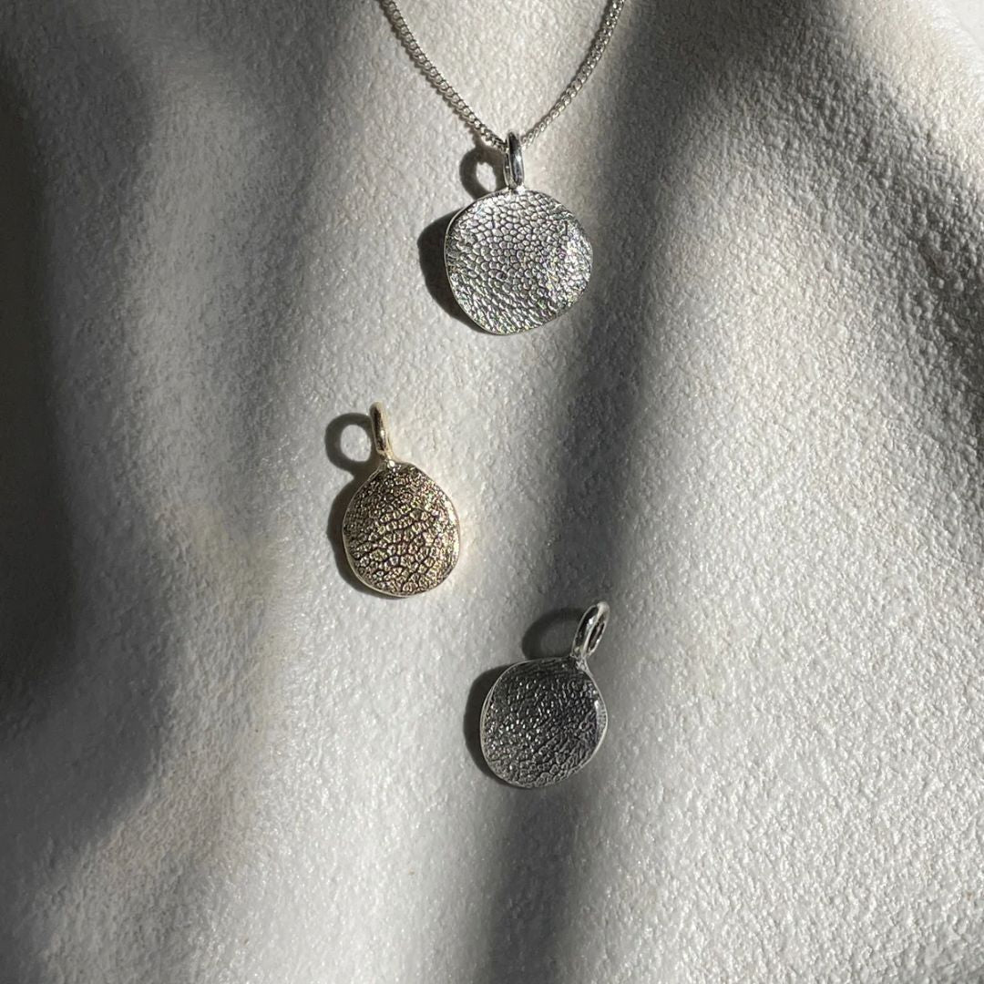 dog nose print pendant necklaces in sterling silver and solid gold
