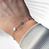 Dainty Dot Initial Bracelet Sterling Silver