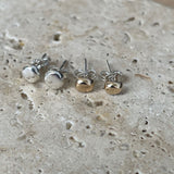 Molten stud earrings -Solid Gold (two tone)