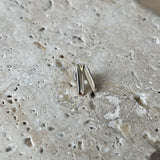 Bar stud earrings -Solid Gold (two tone)