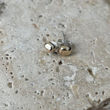 Molten stud earrings -Solid Gold (two tone)