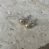 Molten stud earrings -Solid Gold (two tone)