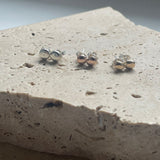 Molten stud earrings -Solid Gold (two tone)