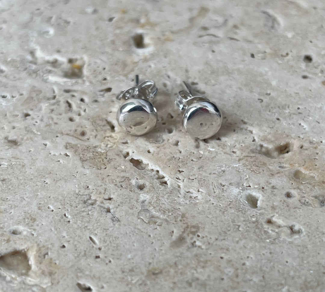 Molten stud earrings - Sterling Silver
